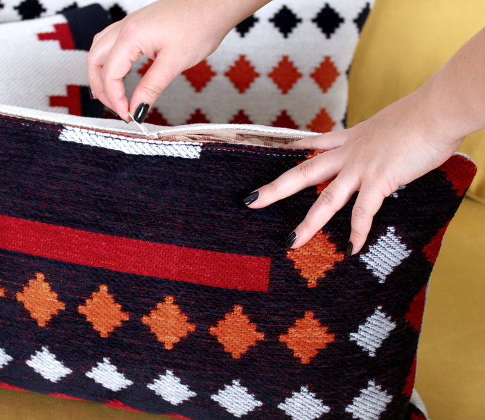 Aberto Design Cojín Rustic - Black Multicolor